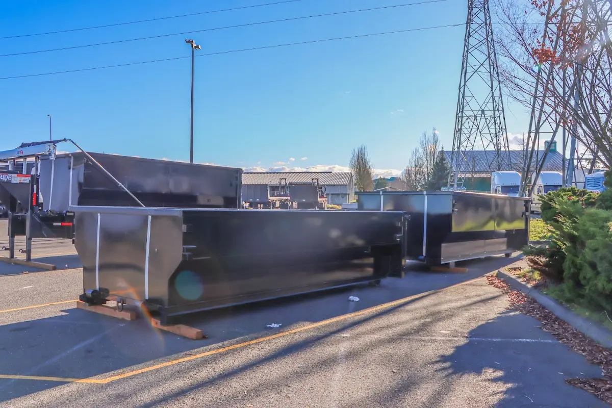 Roll-off dumpster ready for waste disposal at job site for 40 Yard Dumpster Rental in Delphos
